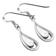 Turquoise Drop Sterling Silver Earrings, e388